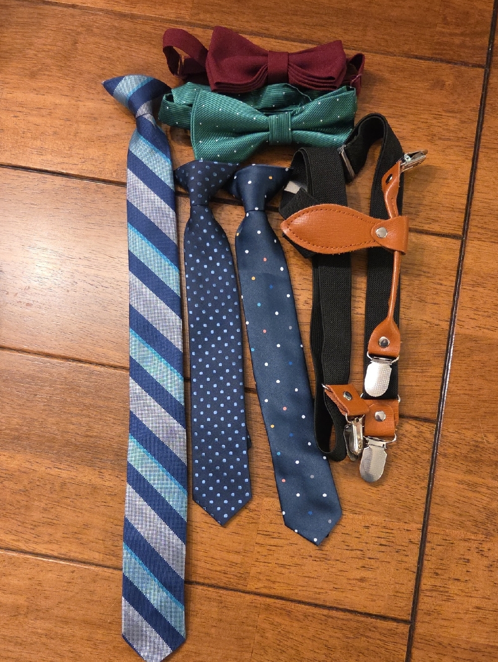 Boys Clip On Ties, Bow Ties, Suspenders